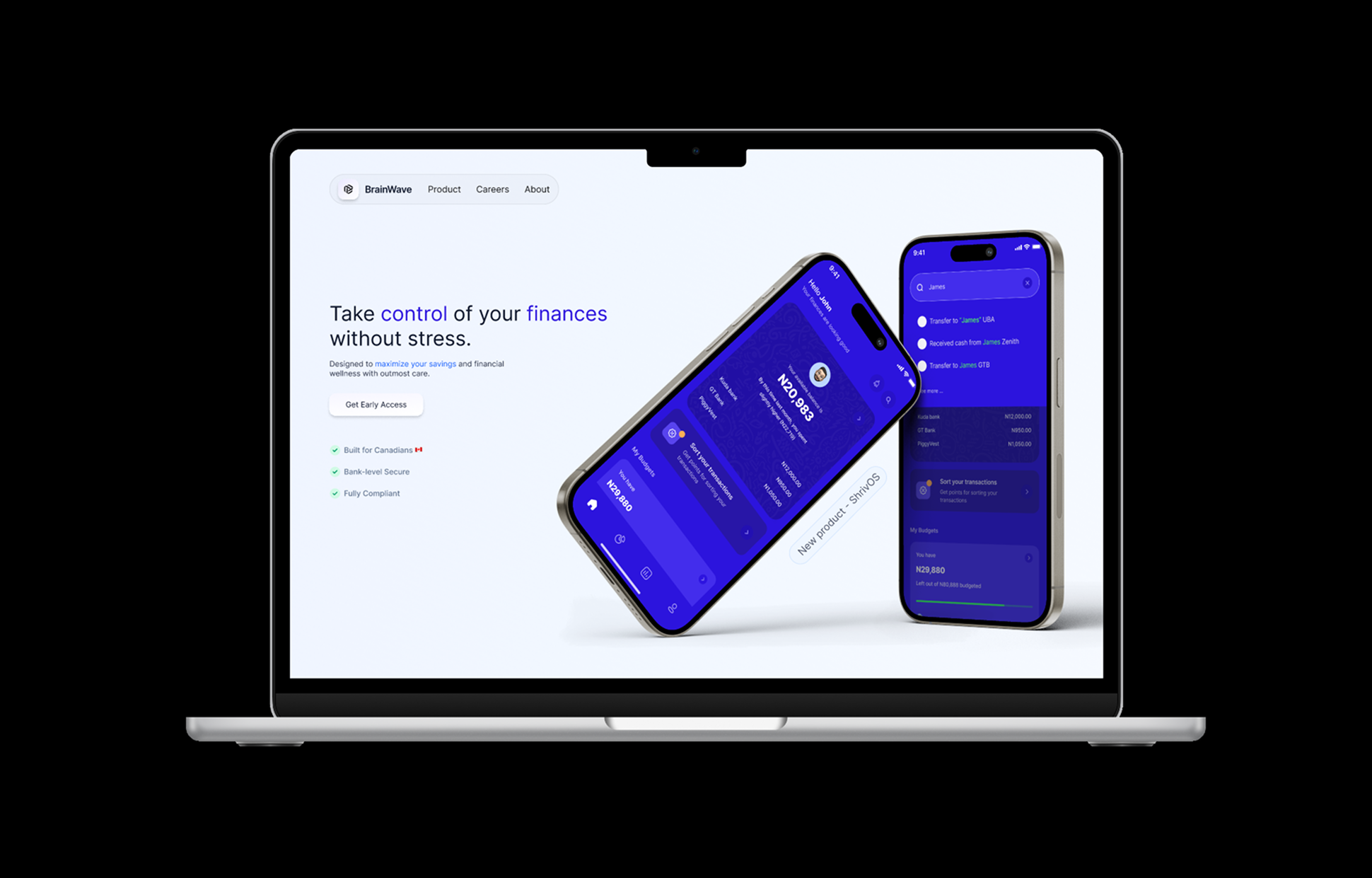 Fintech website design